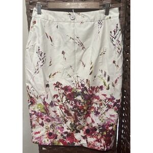 Long Tall Sally Pencil  Skirt Size 8 Tall Boho Artsy Floral Work Cruise Resort